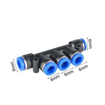 PK 4-12mm Blue 5-Way Tube Pneumatic Connector Air Line Water Hose Quick Fitting