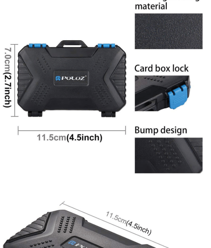 JvGood Memory Card Case SD Card Storage Box Waterproof Shockproof Protection Micro SD Card Case Holder TF SD CF Cards Carrying Case Storage Box(27 Slots)
