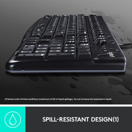 Logitech K120 Wired Keyboard for Windows, USB Plug-and-Play, Full-Size, Spill Resistant, Curved Space Bar PC/Laptop - Bangla Layout