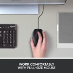 Logitech B100 Wired USB Mouse, 3-Buttons, Optical Tracking, Ambidextrous PC / Mac / Laptop - Black