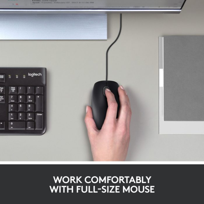 Logitech B100 Wired USB Mouse, 3-Buttons, Optical Tracking, Ambidextrous PC / Mac / Laptop - Black